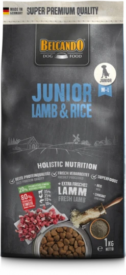 Titelseite -Heimtierbedarf belcando junior lamb rice 1kg front 800x800